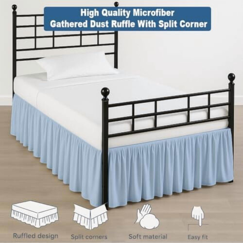Ruffled Bed Skirt Microfiber Queen 18" Drop 1