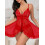 Σέξι φόρεμα Babydoll με ανοιχτό μπροστινό μέρος, βολάν, διάφανο πλέγμα, δαντέλα, χωρίς 3