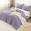 Σετ παπλωμάτων διπλού/διπλού XL σε γκριζωπό μωβ χρώμα (66x90" + 1 μαξιλαροθήκη), ελαφρύ, 4