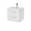 Balterley Balterley Wave Modern Bathroom Wall Hung 2 Drawer Thin Edge Vanity Unit Basin, Gloss White, 590mm 2