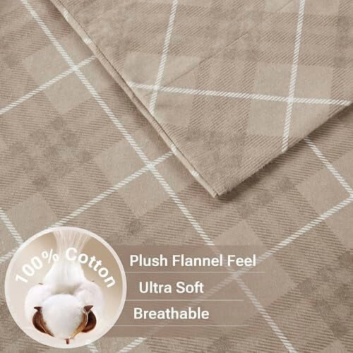 Ensemble de draps en flanelle de coton Cal King 4 pièces 2