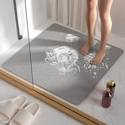 Fyrkantig PVC-luffaduschmatta 68x68cm
