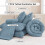 Grayish Blue 7-Pc Full Comforter Set – Boho Tufted Fluffy Bedding with Sheets, Pillowcases & Shams 6