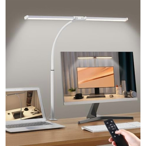 Επιτραπέζιο φωτιστικό LED για το σπίτι – Eye-Care Architect Light με σφιγκτήρα, διπλή κεφαλή,