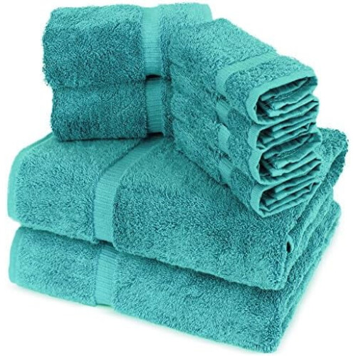 Πετσέτες Τουρκάλες Premium Cotton Super Soft και Απορροφητικές (Σετ Πετσετών 8 Τεμαχίων, Aqua 2