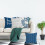 Conjunto de 4 capas de almofada decorativas azul-marinho, 45x45 cm (18x18 polegadas). 6
