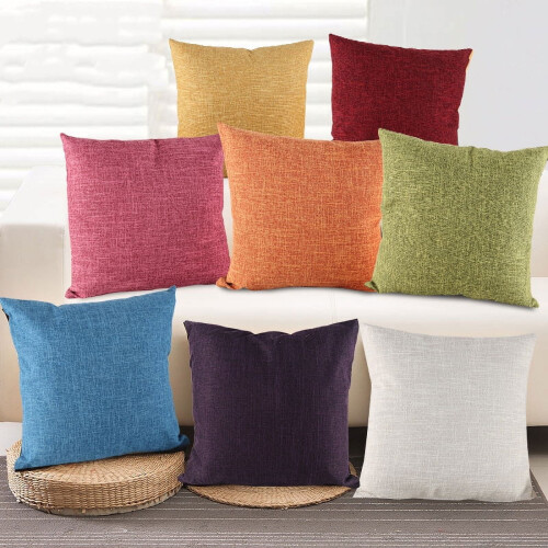 Διακοσμητικά Μαξιλαροθήκες από Λινό, Τετράγωνη Μαξιλαροθήκη με Φερμουάρ, 22x22 1