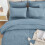 Grayish Blue 7-Pc Full Comforter Set – Boho Tufted Fluffy Bedding with Sheets, Pillowcases & Shams 3