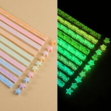 Tiras de papel com estrelas luminosas para artesanato DIY – 210 folhas, fáceis de dobrar, designs românticos e brilhantes, ferramenta de