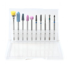 Juego de 10 brocas para uñas, brocas de aleación de tungsteno para eliminar el gel de uñas y pulir la superficie de las uñas.