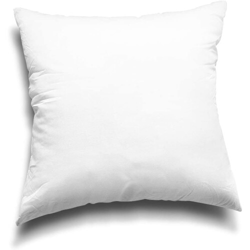 Puteinnlegg i hvit polyester, 18x18, sett med 4 1