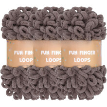 Laine JubileeYarn Fun Finger Loops en polyester jumbo 100 g/écheveau, 3 écheveaux
