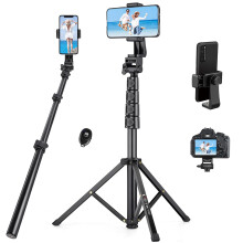 70" telefonstativ med fjernkontroll og holder, bærbart stativ for videoopptak, kompatibel med iPhone 14/13Pro Max/Android/kamera