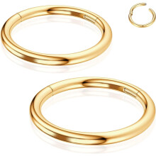 Titán orrkarika karikák: 2 db 20G18G16G Septum Clicker porc Helix Daith fülbevaló 6mm 8mm 10mm kagyló piercing ékszer fekete ezüst arany