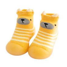 Kinder Kleinkinder Babys Jungen Mädchen Einfarbige warme Strickschuhe Socken mit weicher Sohle aus Gummi Hausschuhe Strümpfe Weiche Schuhe Socken