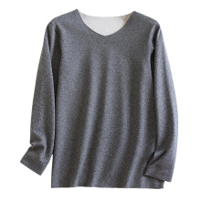 Miesten talvinen lämpöpaita V-aukkoisella pääntiellä, plus-koon pyjama (L-3XL), pehmeä harjattu fleecevuorillinen nailon-elastaani, joustava ja