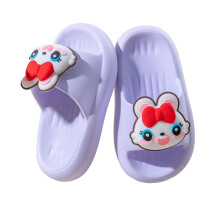 Pantuflas de verano informales para niños y niñas con estampado de animales de dibujos animados, puntera abierta, sin zapatos, chanclas bonitas