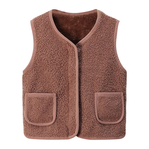 Παιδικό γιλέκο Sherpa Fleece με τσέπες, ζεστό αμάνικο παλτό για 12 μήνες-12 ετών, αγόρια, 1