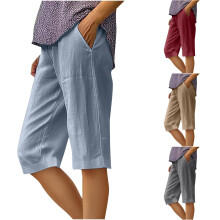 Lässige Damen-Shorts, einfarbig, locker geschnitten, Sommer