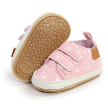 Babyschoenen voor meisjes, peuters en kleuters, eerste loopschoentjes, lichtgewicht, antislipzool, PU-leer, babysneakers, wiegschoentjes, lichtroze,
