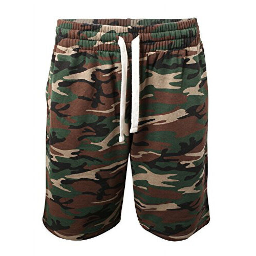 ProGo Heren Casual Basic Fleece Shorts met Elastische Taille (Forest Camo, Medium) 1