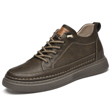 Bróga Ardaitheora Airde Dofheicthe na bhFear, Lása-suas, Sneakers Leathair Ócáideacha, Bróga Gúna - 2.36 Orlach níos Airde