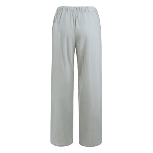 UTTOASFAY Γυναικείο Παντελόνι Γυναικείο Casual Μονόχρωμο Παντελόνι Βαμβάκι Λινό 1