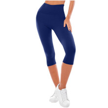Damskie spodnie do jogi w jednolitym kolorze, z elastycznym pasem, obcisłe legginsy Capri, z mlecznego jedwabiu, polarowe, do ćwiczeń, sportowe,