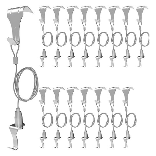 Système de suspension pour tableaux avec crochets (16 pièces)