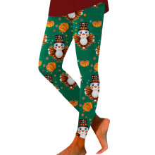 Leggings mit Truthahn-Print für Damen – Bequeme, dehnbare, figurbetonte Leggings für festliche Anlässe, in allen Größen erhältlich