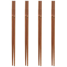 Baguettes en bambou réutilisables (lot de 4), baguettes de cuisine extra longues pour la cuisson, la friture et les nouilles sautées.