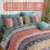 Boho Queen Comforter Set Orange Green 8-Piece Microfiber 3