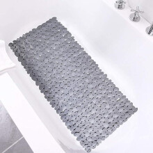 Covoraș de cadă antiderapant, pachet de 2, covoraș de duș cu pietriș, 98x40 cm, cu ventuze și găuri de scurgere, covoraș de baie pentru duș,