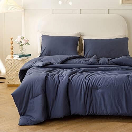 Navy Blue Twin/Twin XL Comforter Set 1 Piece Comforter + 1 2
