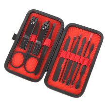 Kit de Manicure yocbz com Cortadores de Unhas Profissionais em Aço Inoxidável e Estojo de Viagem em Couro 10 em 1