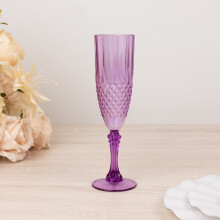 Feadóga Champagne Plaisteacha Indiúscartha BalsaCircle6Purple8oz le haghaidh Bainise
