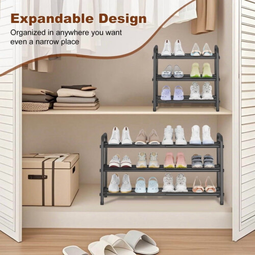 Étagère à chaussures extensible à 3 niveaux ultra-résistante 2