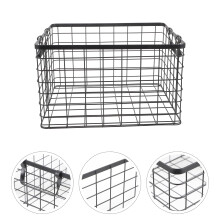 LEDMOMO Black Firewood Holder Large Capacity Wire Basket with Handle for Indoor Outdoor Storage