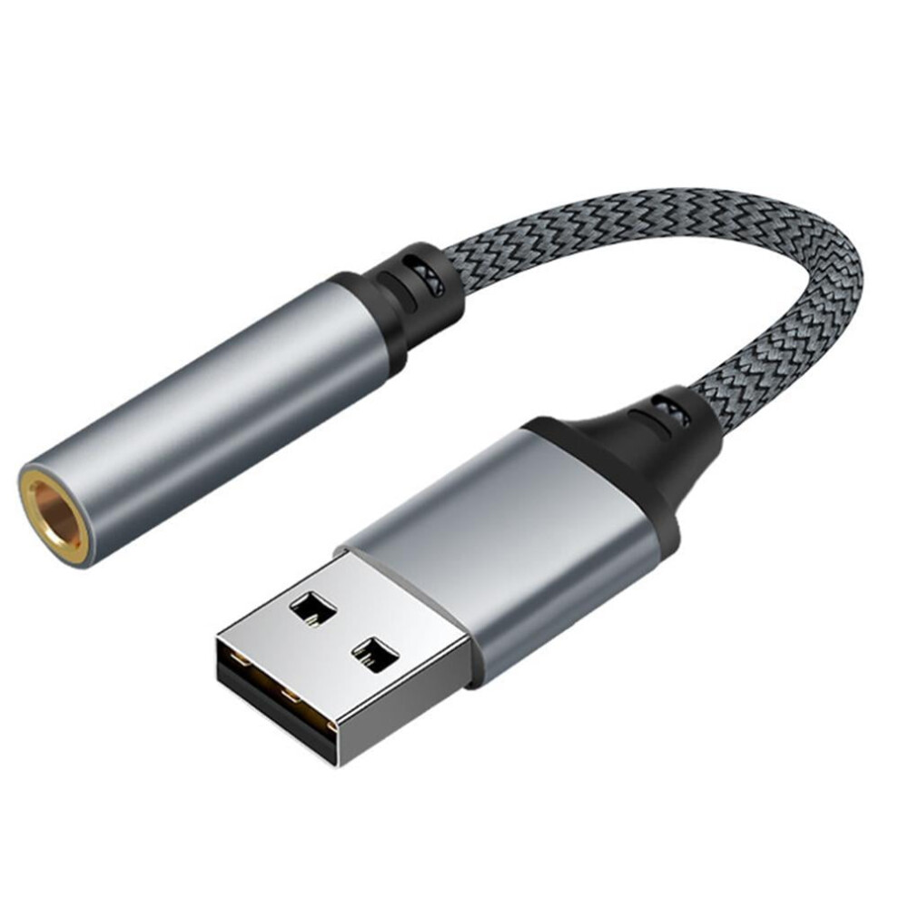 Usb To 3.5Mm Mic/Headphone Jack Stereo Headset Audio Adapter Sound Card Good 9557311329227