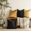 Set di 4 federe in velluto oro e nero, 45x45 cm 3