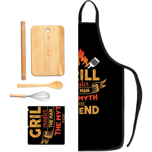 Sjovt grillforklæde til mænd - BBQ Grill Master-forklæde til fars dag 2