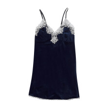 Women Velvet V Neck Lace Cami Tank Tops
