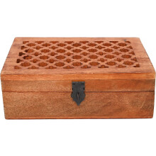 Dekorative Aufbewahrungsbox aus Mangoholz, 23 x 15 x 8 cm