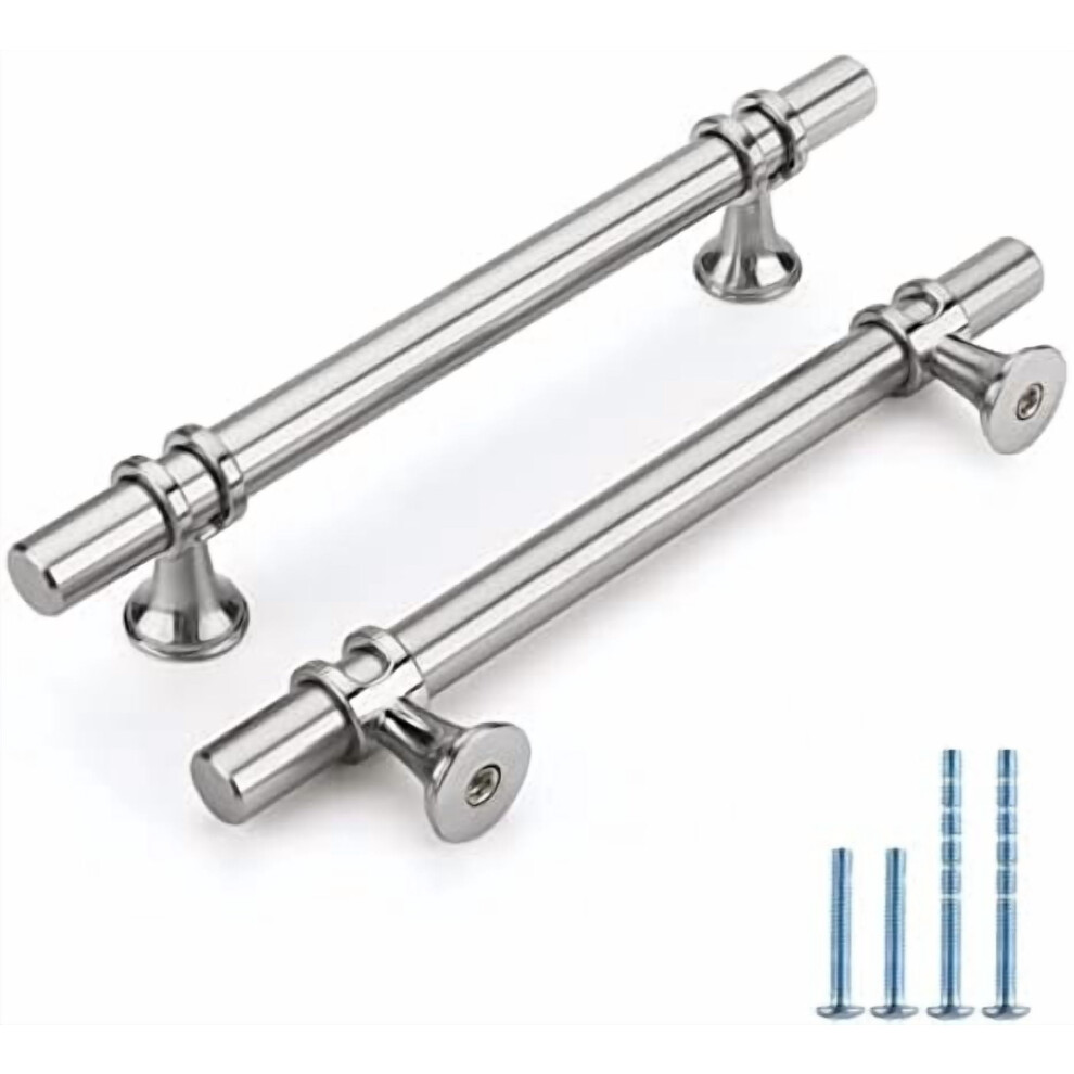 Cabinet Handles Drawer Pulls And Knobs, 10Pack Brushed Nickel 5Inch Hole Center, Kitchen Hardware For Dresser Handle Zinc Alloy Furniture Pull 9422877285556