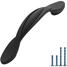 Poignées de placard de cuisine noir mat 7,6 cm (3 pouces), lot de 10