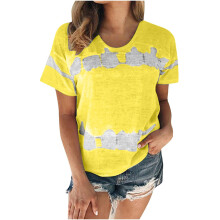Hauts d'été pour femmes - T-shirts grande taille à col rond et manches courtes - Imprimé tie-dye tendance - Coupe décontractée