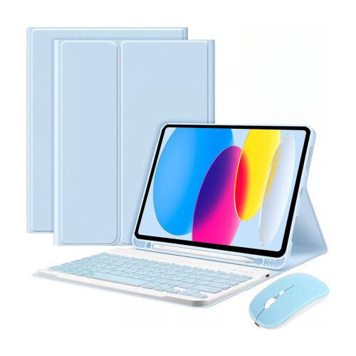 Capa compatível com iPad de 10ª geração de 10,9 polegadas com teclado, mouse e Apple Pencil - Solução completa para proteção e produtividade.