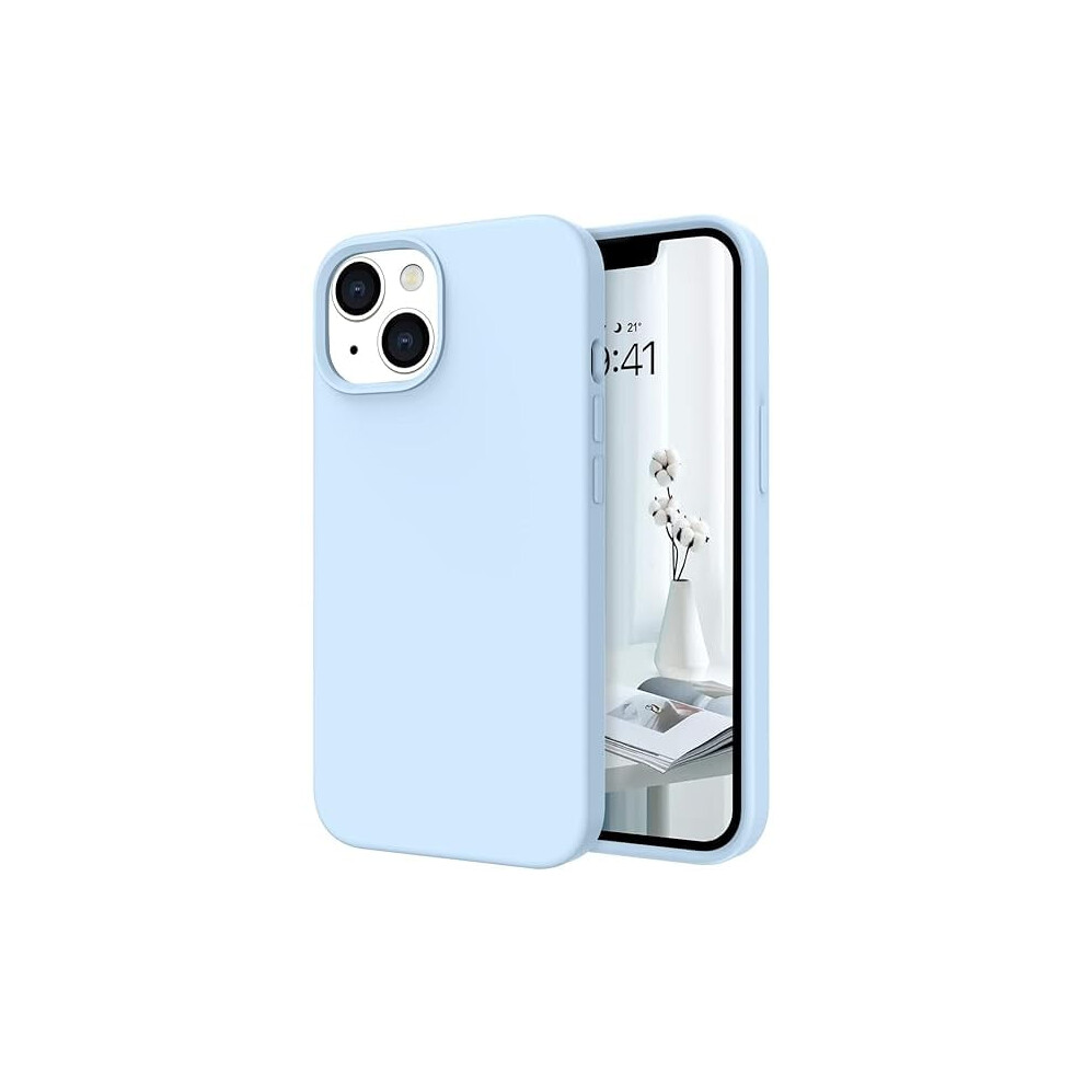 Compatible With Iphone 14 Case Â Slim Liquid Silicone Soft Gel Case With Microfiber Lining, Baby Blue 9162407020195