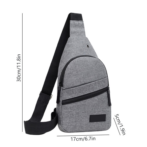 Crossbody borsttas, grijs, lichtgewicht, mini schoudertas 2