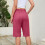 Bermuda da donna in cotone e lino, lunghezza al ginocchio, 7